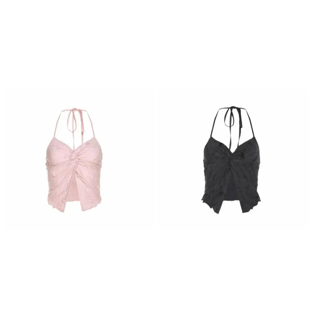 Elegant Backless Summer Y2k Camisole Sleeveless Beach Wear Hollow Qme