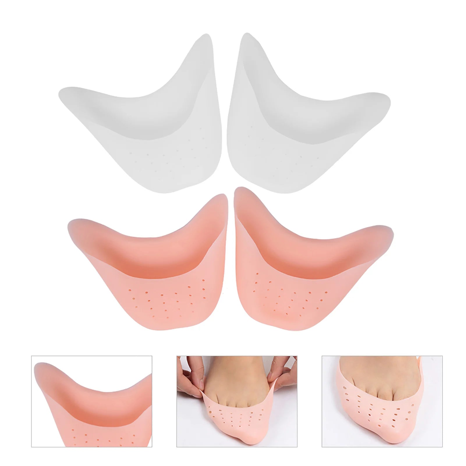 1 Pair Silicone Soft Ballet Pointe Dance Shoes Pads Dancing Toe Protector Foot Care Dance Shoes Pads Dancing Toe Protector Qme