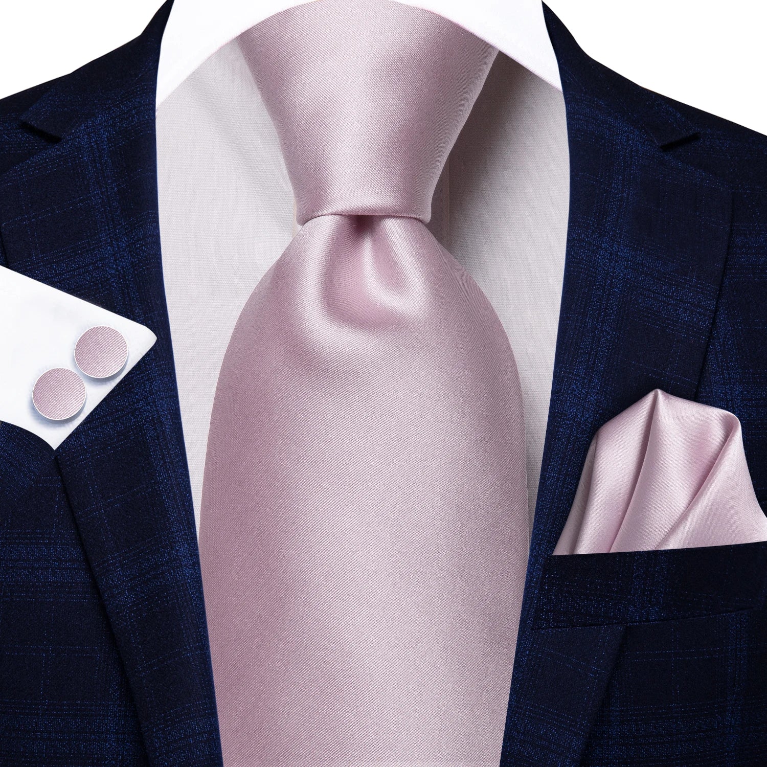 Hi-tie Floral Pink Purple Blue Men Elegant Necktie Handkerchief Qme N-3404