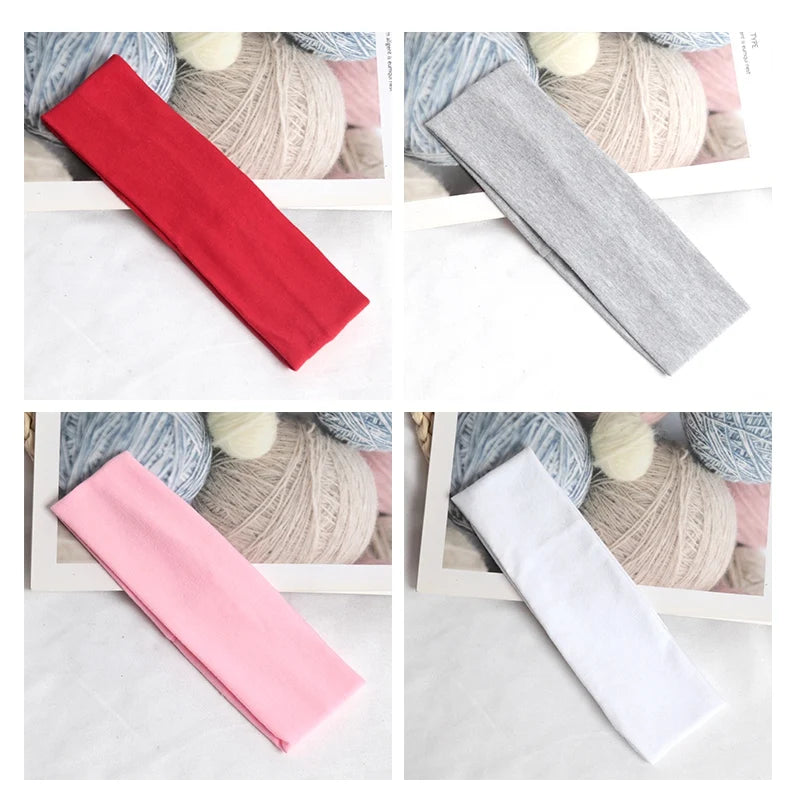 Cotton Simple Elastic Hairbands Fashion Women Solid Wash Face Make-up Qme A8 One Size