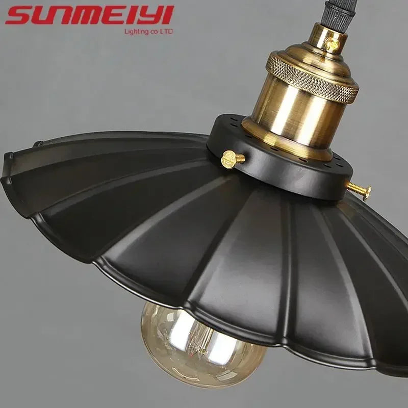 Vintage Pendant Light Loft Retro Chandelier Pendant Lamp E27 Base Industrial Hanging Light Edison Home Lighting for Living Room Qme