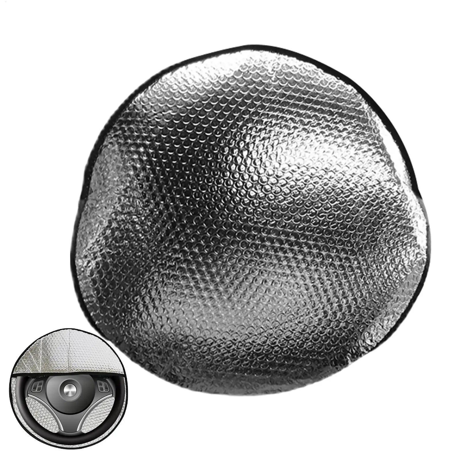 Foil Steering Wheel Cover Steering Wheel Sun Block Aluminum Foil Reflector Protective Vehicle Sunshade Heat Isolation for SUV Qme