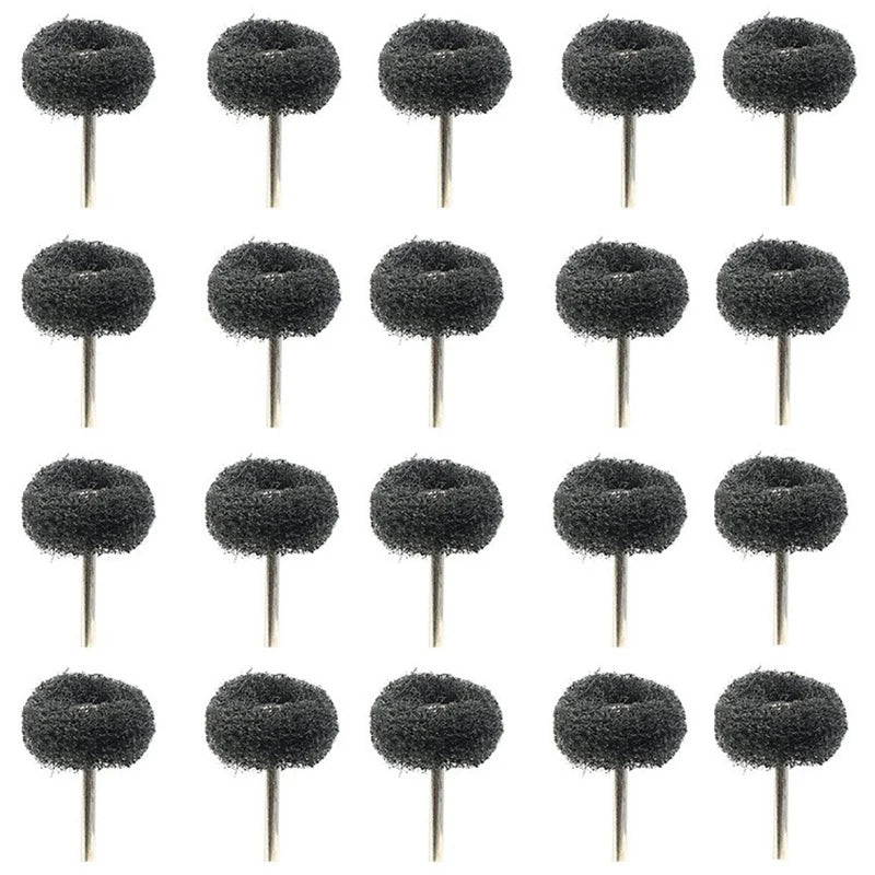 10/20pcs Mini Drill Abrasive Brush Nylon Buffing Polishing Wheel Dremel Rotary Hand Tool Accessories Set Rust Remover Qme 20pcs Grey