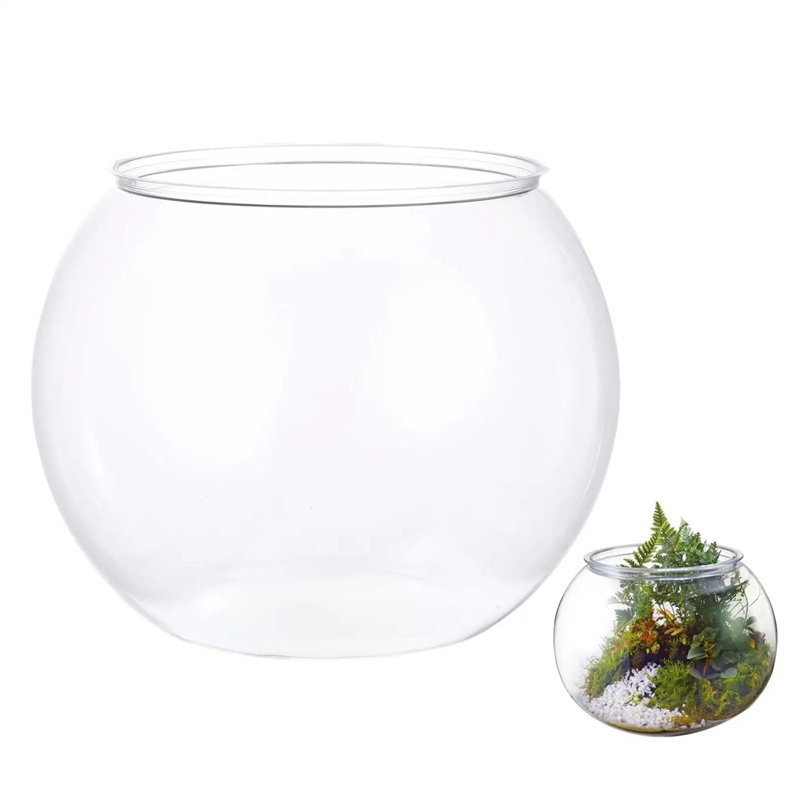 Mini Fish Bowl Clear Shatter-Resistant Aquarium Accessories Aquarium Fish Bowl for Party Decorations Home Event Indoor Desk Qme