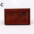2-in-1 Wooden Comb Mirror Compact Red Sandalwood Folding Travel Home Qme C