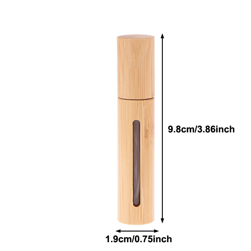 Refillable Empty Bamboo Spray Bottles Mini Fragrance Containers Qme 10ml