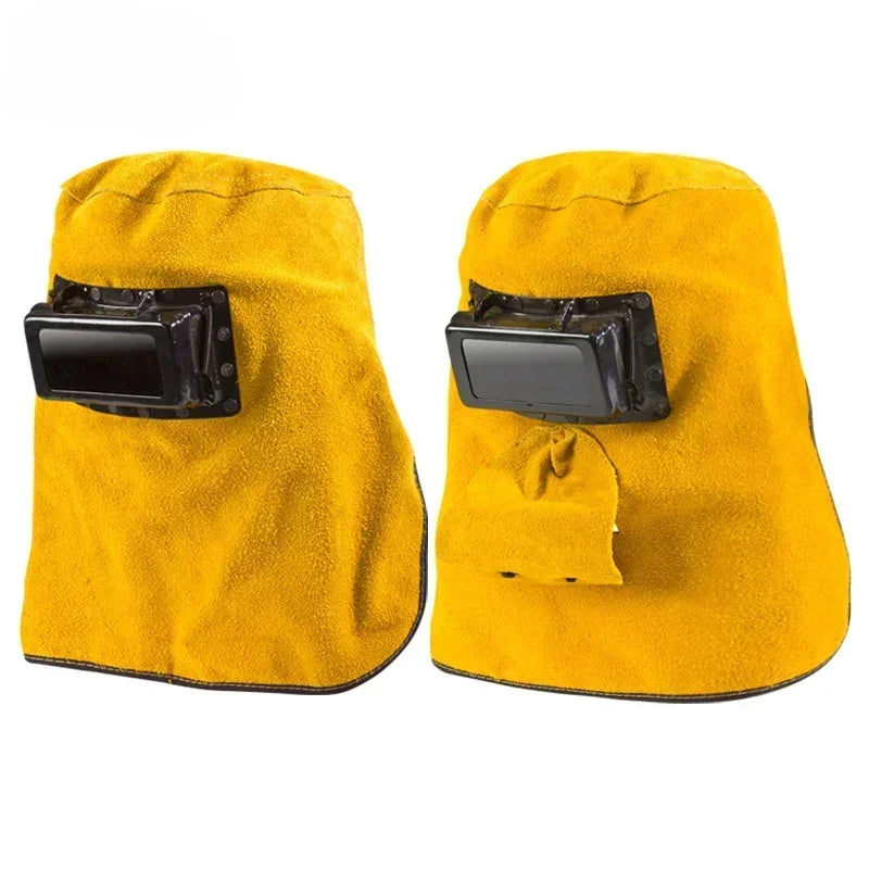 Welding Tool Accessories For Eye Nose Protection, Solar Auto Dimming Filter Lens, Leather Cover, Welding Helmet Mask Qme brown putong