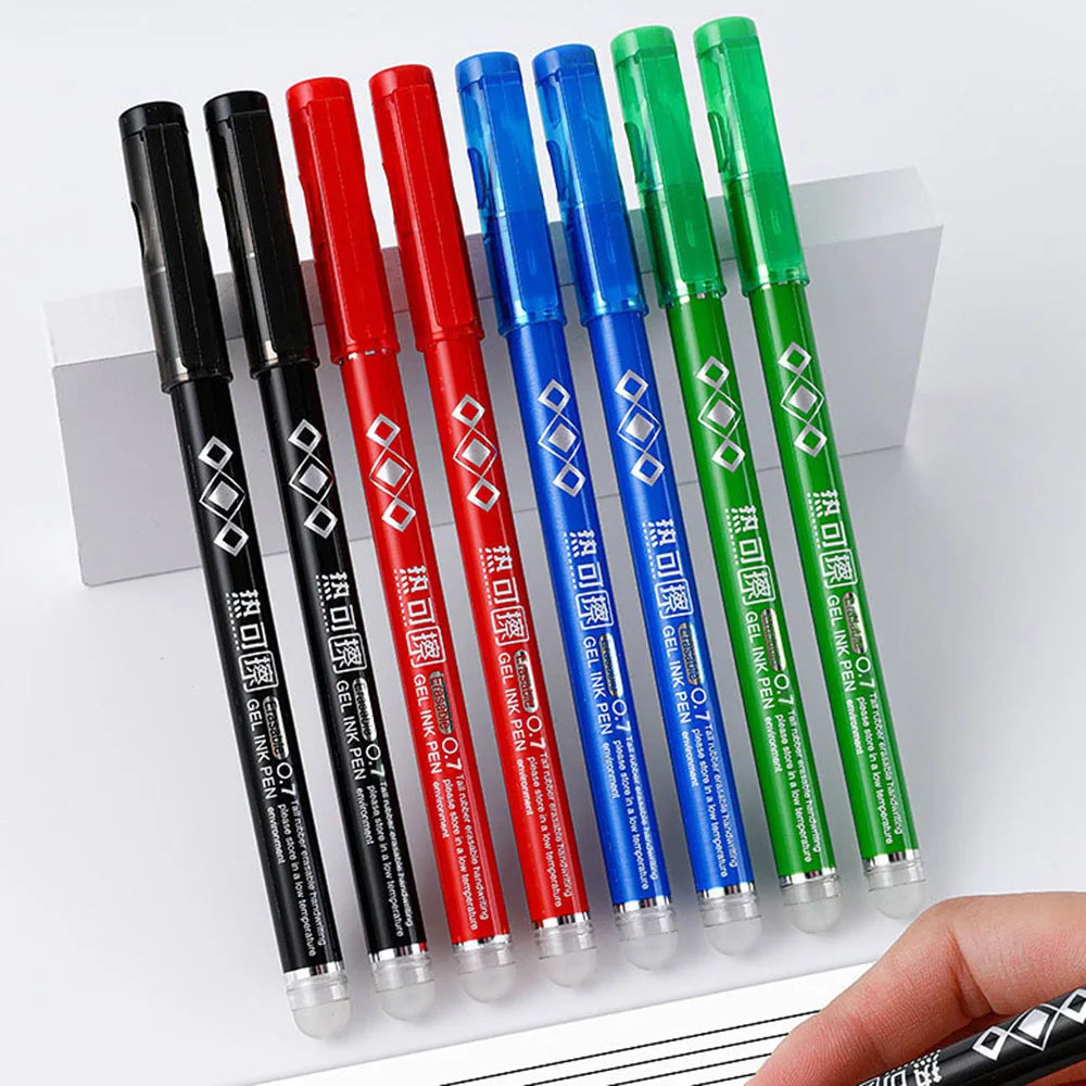 4Pcs 0.7MM Heat Erasable Pens, Bullet Nib, Colored Heat Sensitive Erasable Gel Pen, Smooth Writing, Black Blue Red Green Ink Qme