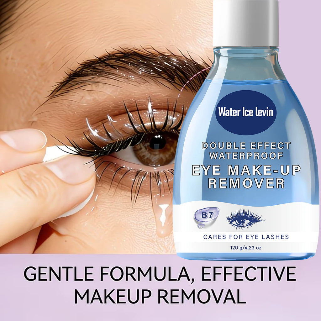 Double Effect Eye Makeup Remover with B7 & Collagen, Gentle on Lashes & Waterproof Qme