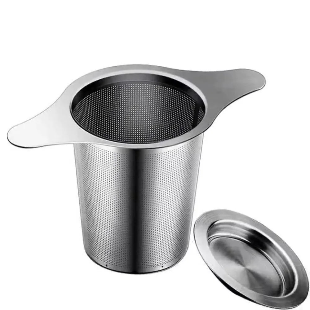 Home Tea Making Accessory 304 Stainless Steel Dual Ear Infuser Double Handle Fine Mesh Filter for Loose Tea Steeping Easily Qme