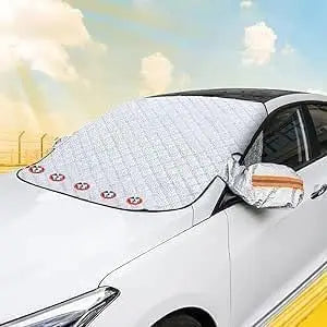 Foldable Car Windshield Sunshade with Storage Pouch,Car Front Window for Top Blocks UV Rays and Sun Heat ,Keeps Vehicle Cooler Qme Silver