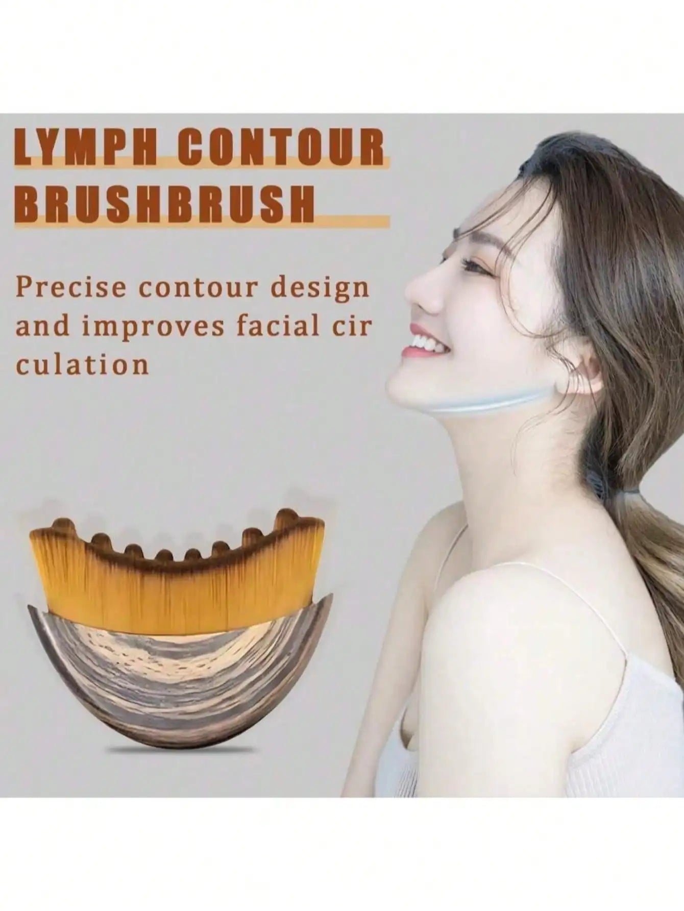 Facial Cleansing Brush 2-In-1 Contour Sculpting Tool Jawline Qme