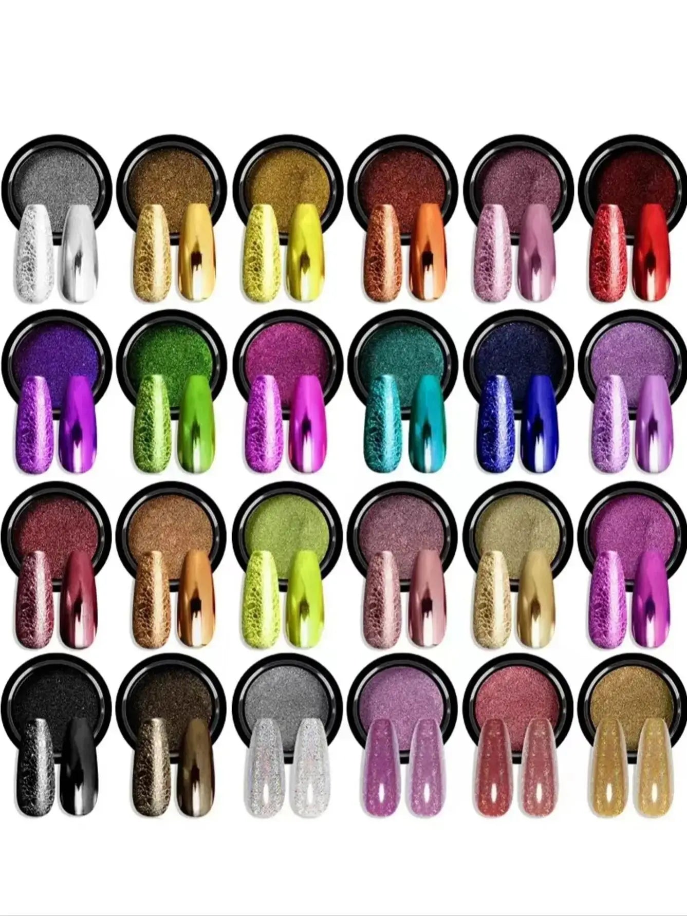 24-Color Plating Magic Mirror Nail Powder DIY Art Artistic Charm Qme 01