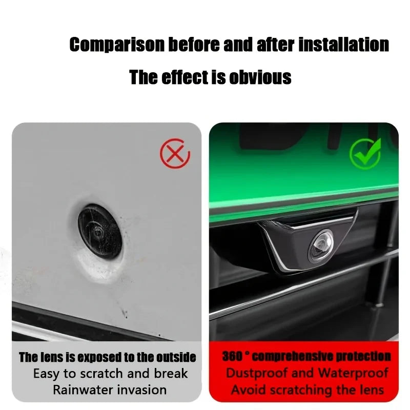 Universal Car Camera Lens Protector,Rear View Backup Camera Cover,360° Camera Protection,Anti Scratch Waterproof Accessory-2Pcs Qme