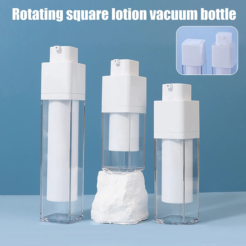 15 30 Square Vacuum Bottle Press Lotion Empty Dispensers Liquid Qme
