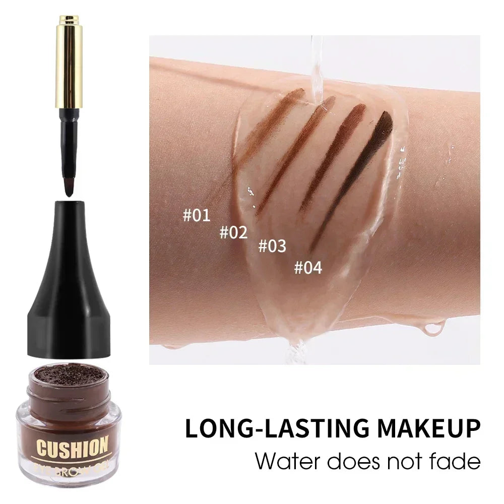 4 Colors Brown Black Eyebrow Cream Enhancers Waterproof Long-lasting Air-cushion Dye Brows Gel Tinted Makeup Liquid Eyebrows Qme