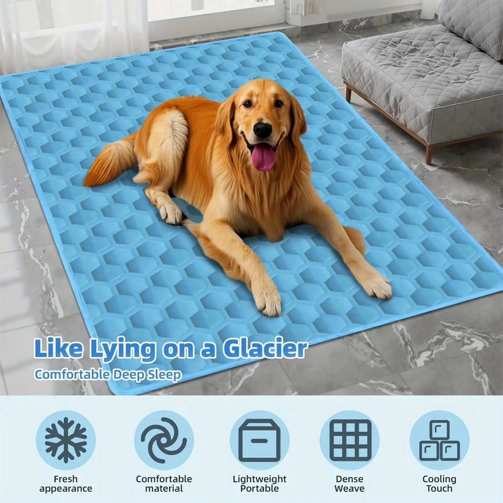Cooling Pad for Dog Hot Summer Non-Slip Cushion Summer Dogs Cooling Pad for Small Medium Large Breeds Animals Resting Camping Qme