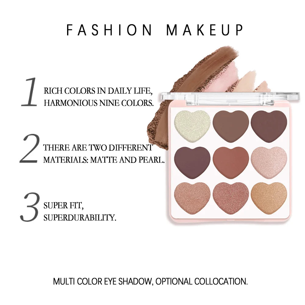 Taupe Glow Eyeshadow Palette Matte Metallic Pearl Waterproof Long Qme