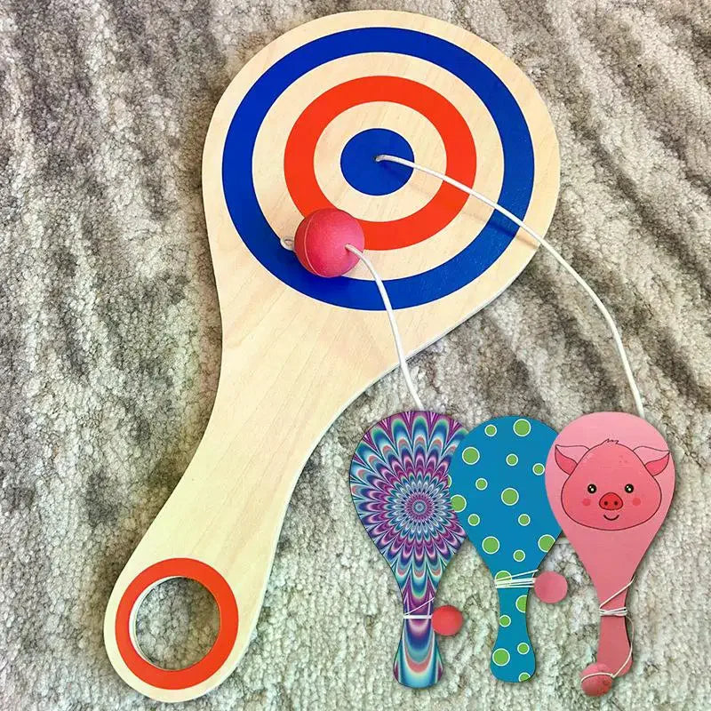 Wooden Paddle Ball String Hand-eye Coordination Elastic Technology Qme