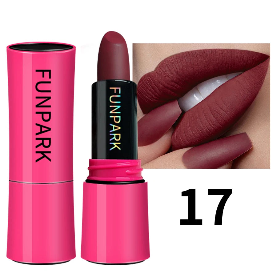 25 Colors Lipstick Non Stick Cup Matte Lip Gloss Waterproof Long Sexy Qme 17