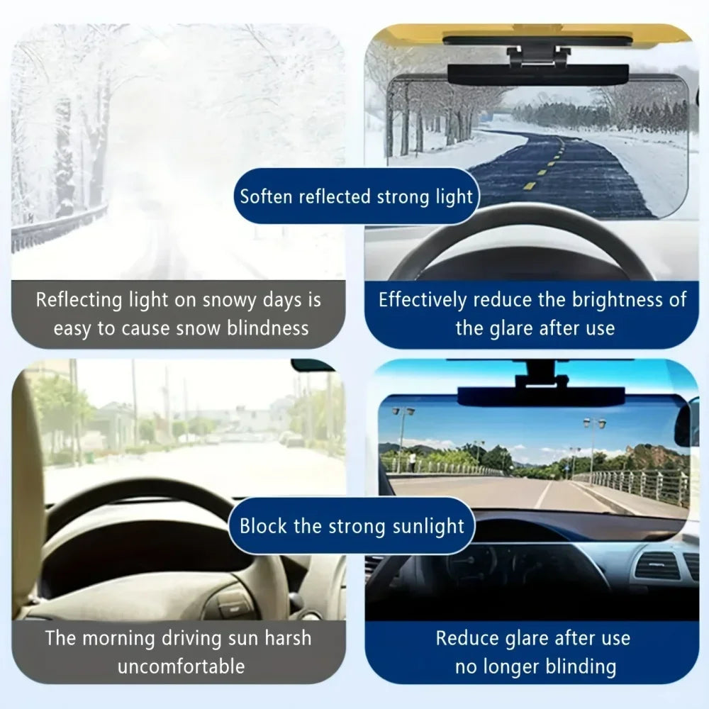 Adjustable Polarized Car Sun Visor Extension Anti-UV Anti-Glare Sunshade HD Night Driving Protector for Most Vehicles Accessory Qme