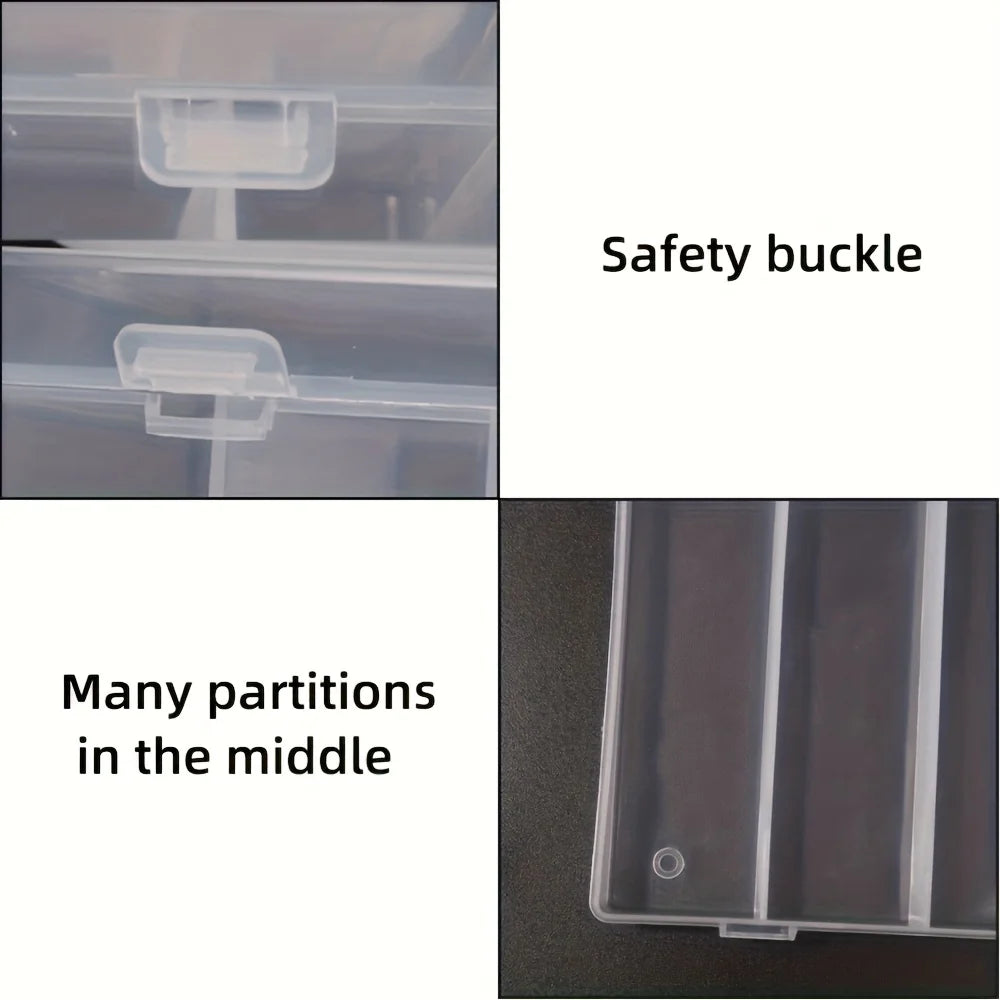 Transparent nail polish glue storage box, stain-resistant, 5 large compartments for nail glue storage, spacious organizer Qme