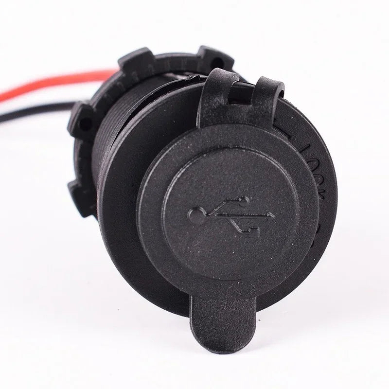 Car Motorcycle Modified Waterproof 12V Power Cigarette Lighter Seat GPS Socket Dual USB Car Charger Mobile Phone Charger Qme