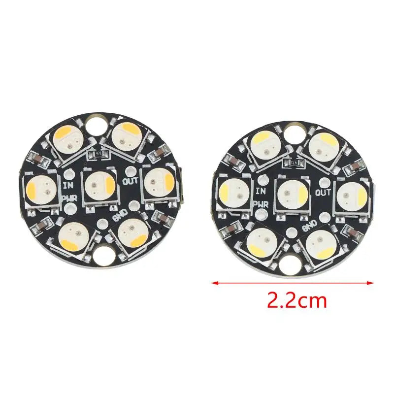 WS2812 7Bit Round LED Circuit Board Programmable Brightness Module Qme
