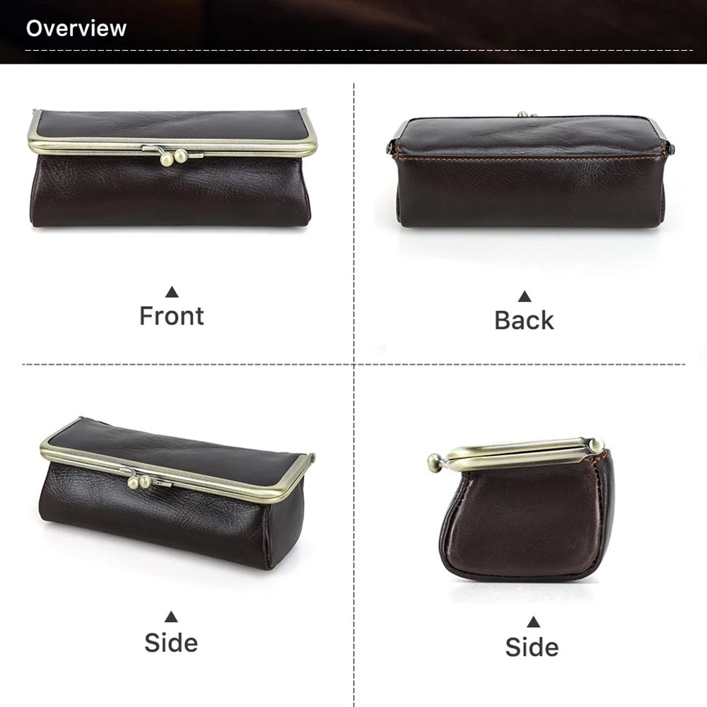 Fashion Genuine Leather Eye Glasses Bag for Eyeglass High Quality Handmade Glasses Case Box Sunglasses Protector Pouch Qme