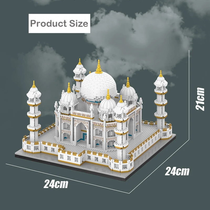 MOC City Mini Bricks Taj Mahal World Famous Architecture Micro Model India Building Blocks Creative Sets Kid Toys Boy Adult Gift Qme