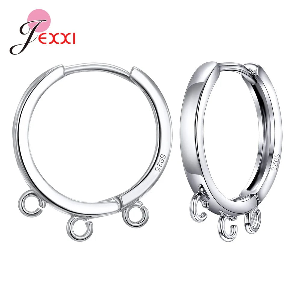 Fast Delivery Genuine 925 Stamp Sterling Silver Color Earring Findings High Quality Jewelry Accessory Components For DIY Jewelry Qme A