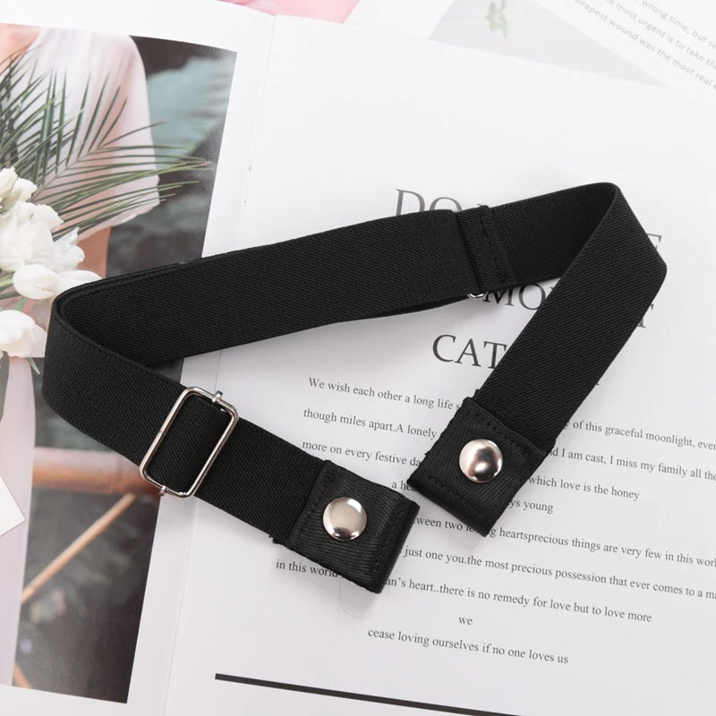 Elastic Belt Without Buckle Canvas Women Ladies Jeans Pants Waist