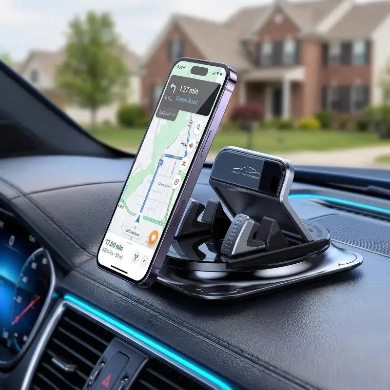 Dashboard Phone Holder 360 Rotating Car Mount Sticky Pad Secure Auto Qme