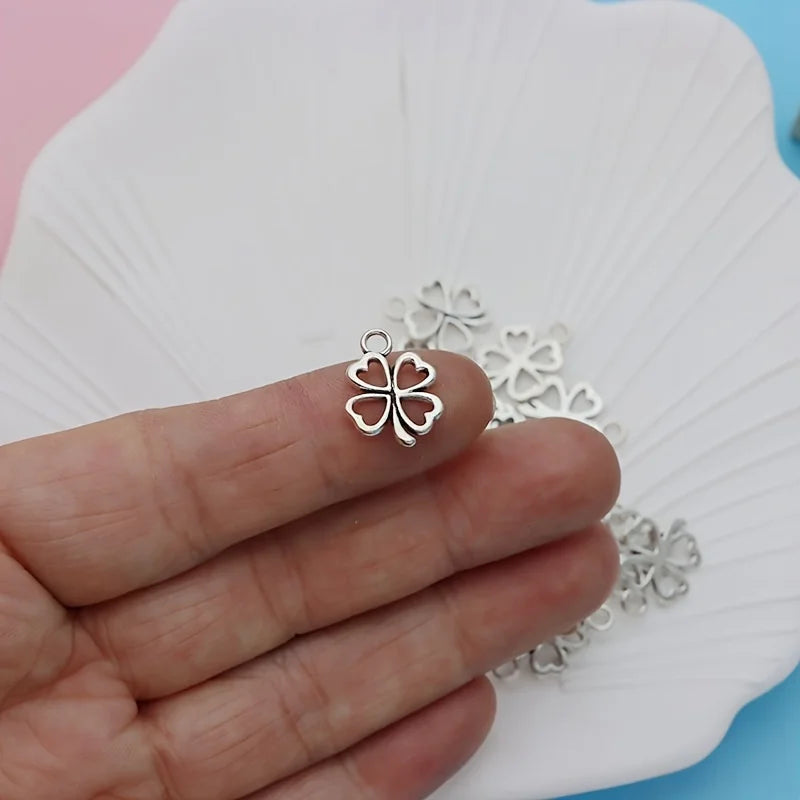 Antique Clover Pendant Small Business Supplies Clover Charms Necklace/Earrings Pendant for DIY Jewelry Qme