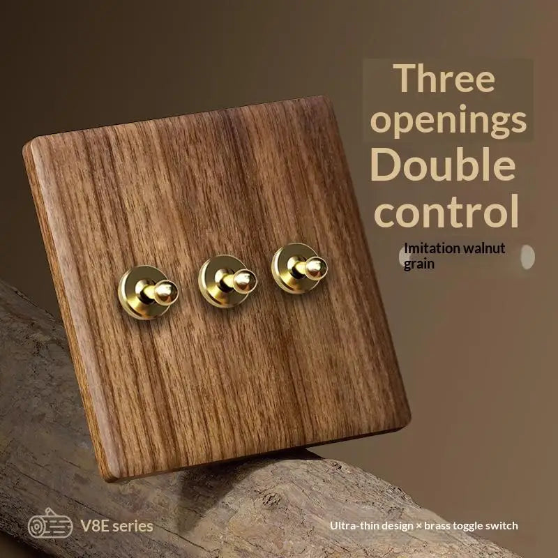 2 Gang Toggle Light Switch With Brass Levers And Retro Design Perfect For Home Renovation Rustic Interior Decoration Qme A3