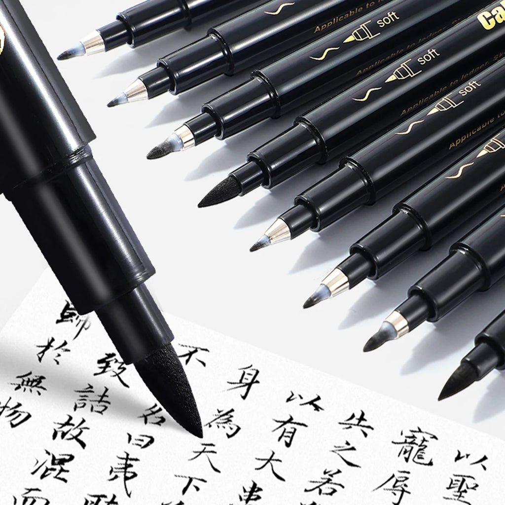 Black Calligraphy Art Marker Brush Pens, Brush Tips, Art Marker Craft Supplies Art Writing Office School Student Supplies Qme