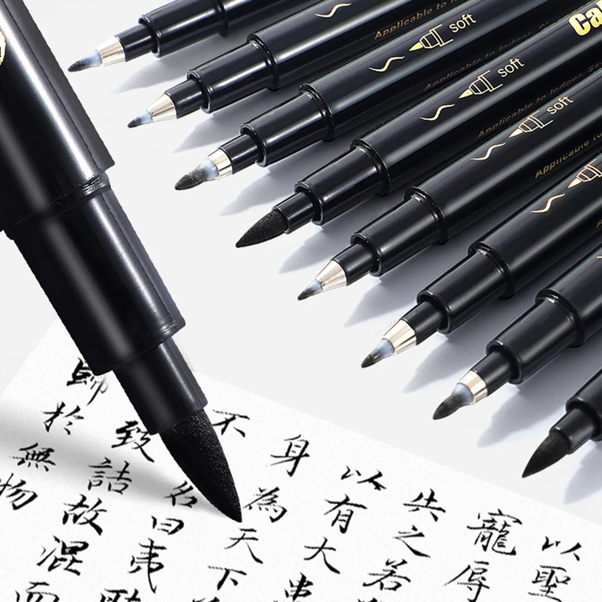 Black Calligraphy Art Marker Brush Pens, Brush Tips, Art Marker Craft Supplies Art Writing Office School Student Supplies Qme