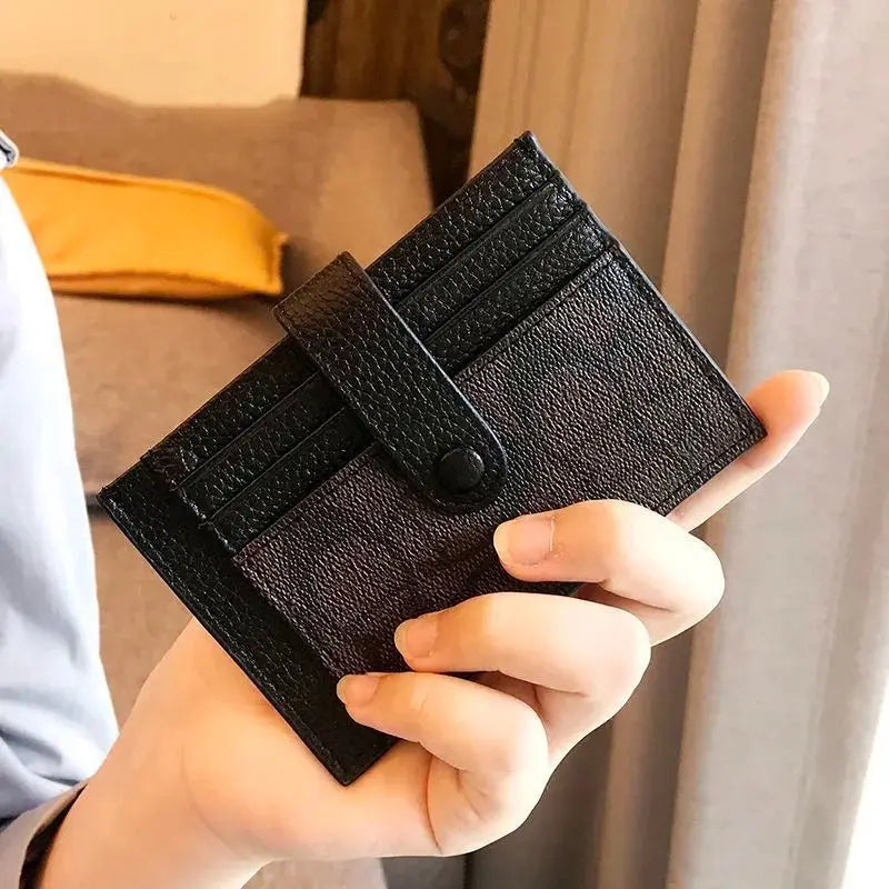 Ultra-thin Ins Card Holder Fashion Mini Short Envelope Women Qme black