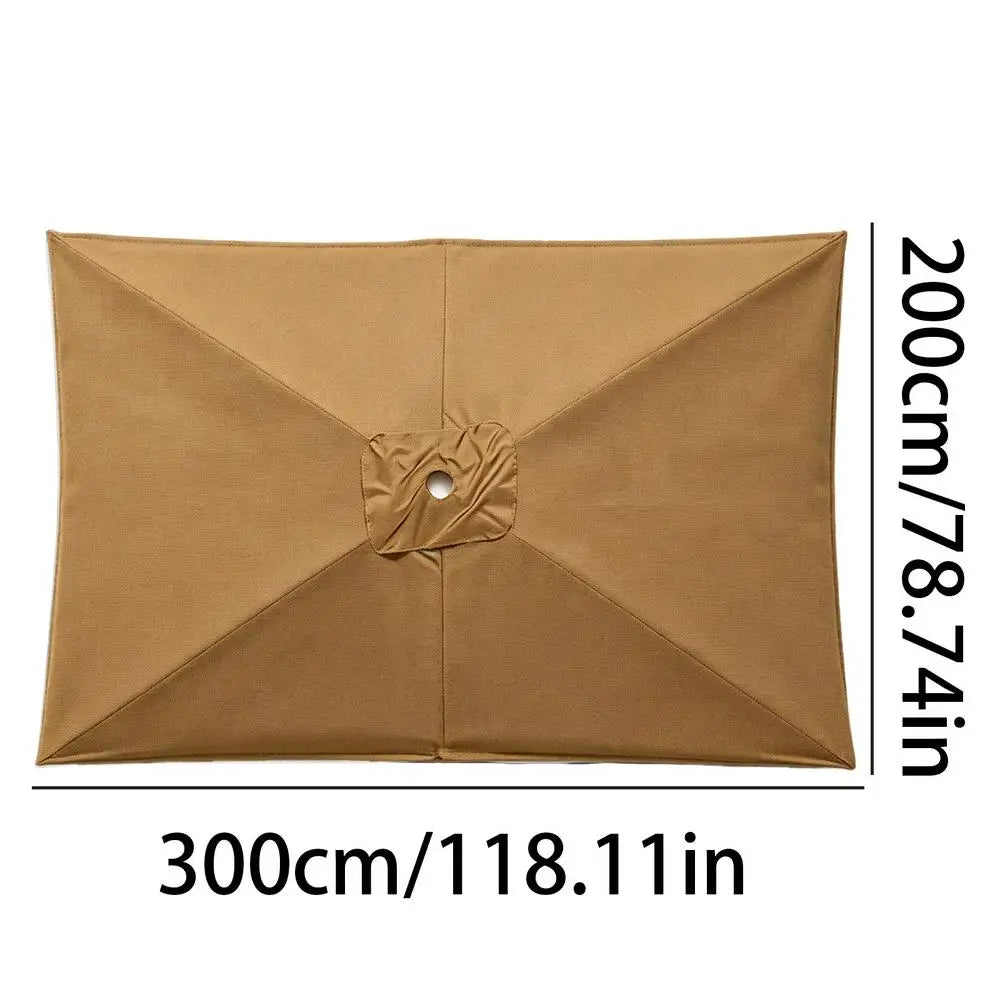 Rectangular Patio Umbrella 200x300cm UV-Resistant Rectangular Cover Patio Umbrella Fabric Replacement For Outdoor Deck Market Qme Blue China Mainland