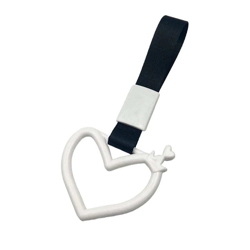 Colorful Car Tow Strap Tsurikawa Ring Heart JDM Train Bus Handle Hand Qme