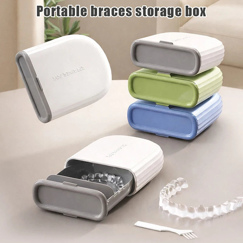 Sleek Portable Invisible Case Sealed Storage Travel-friendly Braces Qme