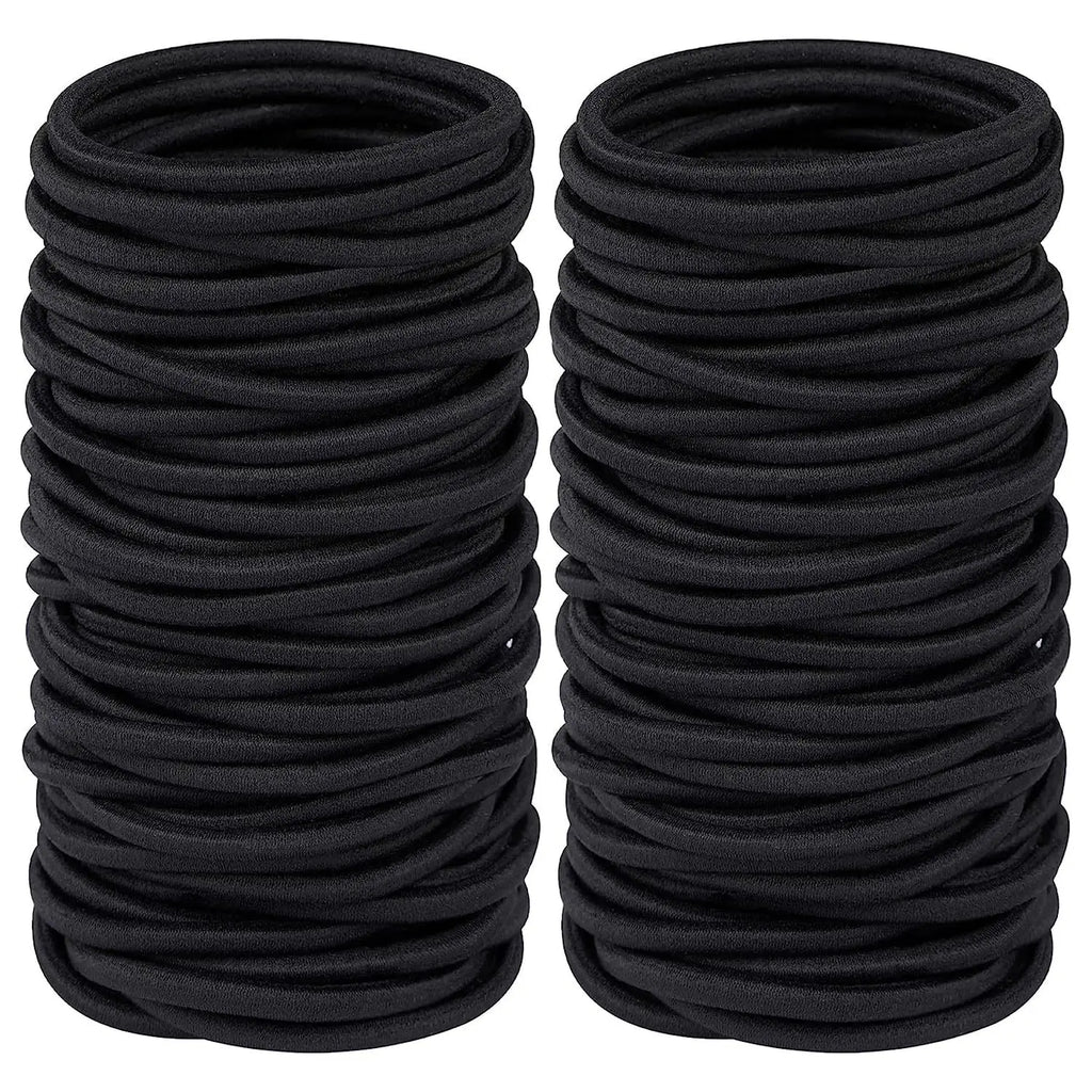 10/30/50PCS 4MM Black Ponytail Holder Elastic Hair Bands Scrunchies For Women Men Girl Lady Hairband Leagues Headband Accessory Qme Black 10pcs