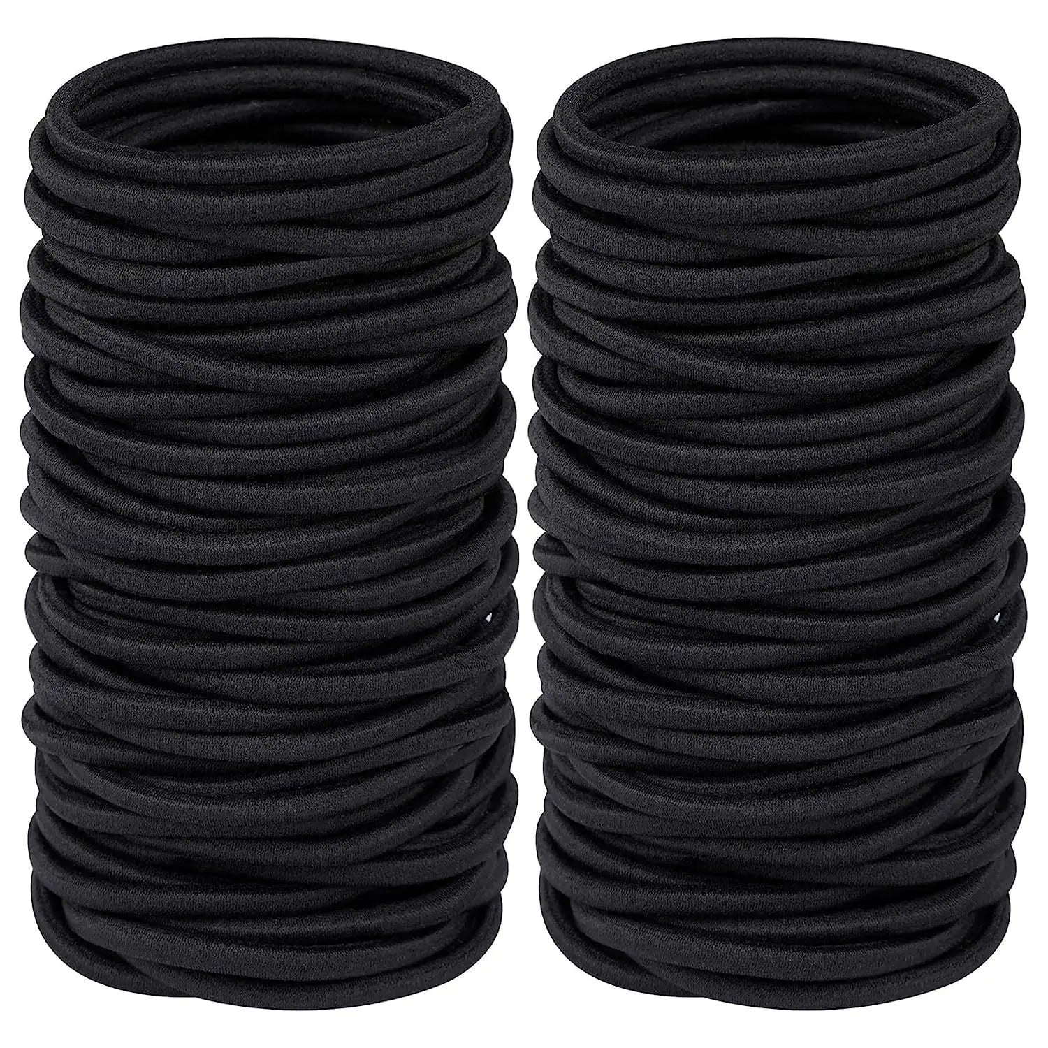 10/30/50PCS 4MM Black Ponytail Holder Elastic Hair Bands Scrunchies For Women Men Girl Lady Hairband Leagues Headband Accessory Qme Black 10pcs