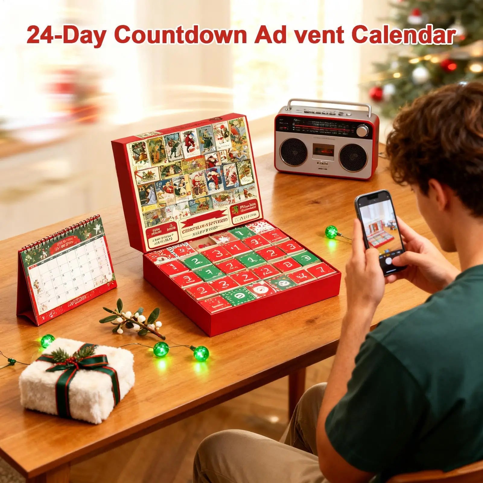 Christmas Advent Toy 2025 Wall Decor Puzzles 24 Days Jigsaw Countdown Qme