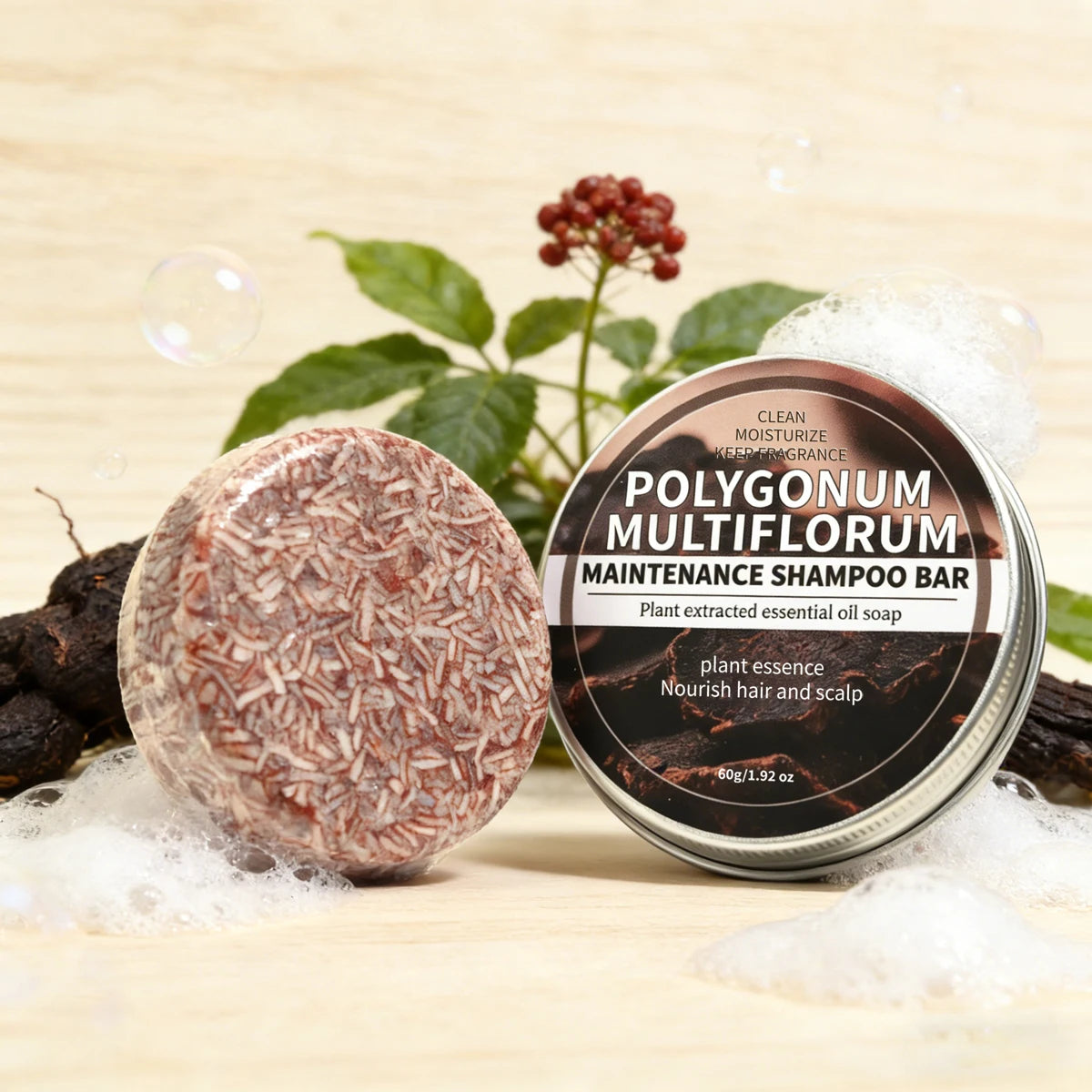 Polygonum Multiflorum Herbal Shampoo Soap Bar Plant Hair Care Qme