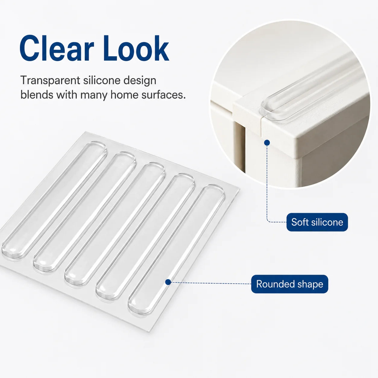 Transparent Silicone Bumper Pads Self Adhesive Door Stopper Strip Furniture Cabinet Drawer Cushion Guard Protector Soft Pad Home Qme