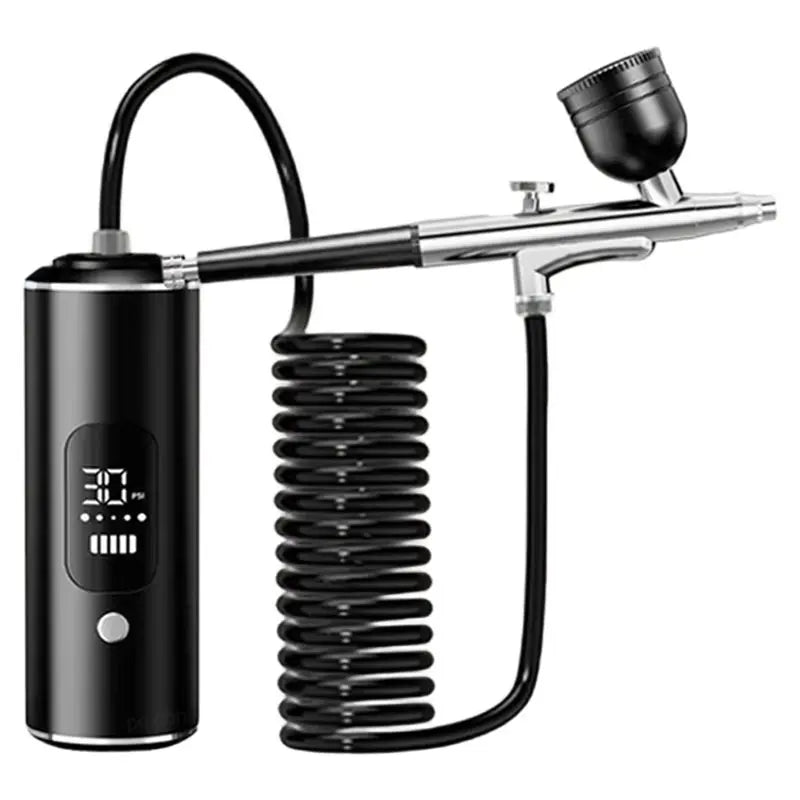 A02F-For Art Painting Mini Airbrush Portable Rechargeable Compressor For Art Craft Cake Painting Qme Orange