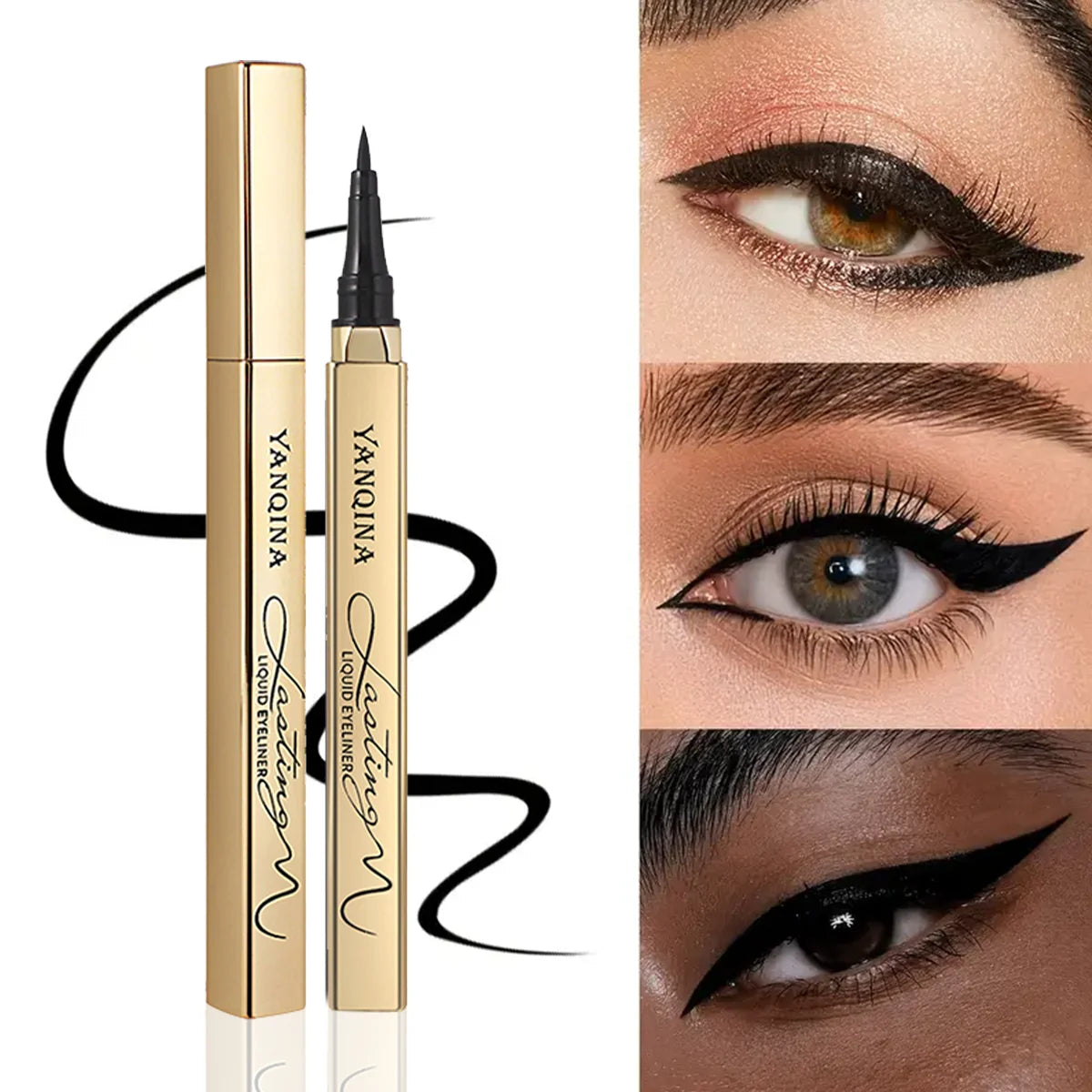 Quick-dry Eyeliner Pencil Makeup Long Lasting Smooth Matte Eye Liner Waterproof Anti Smudge Liquid Eyeliner Pen Eyes Cosmetics Qme