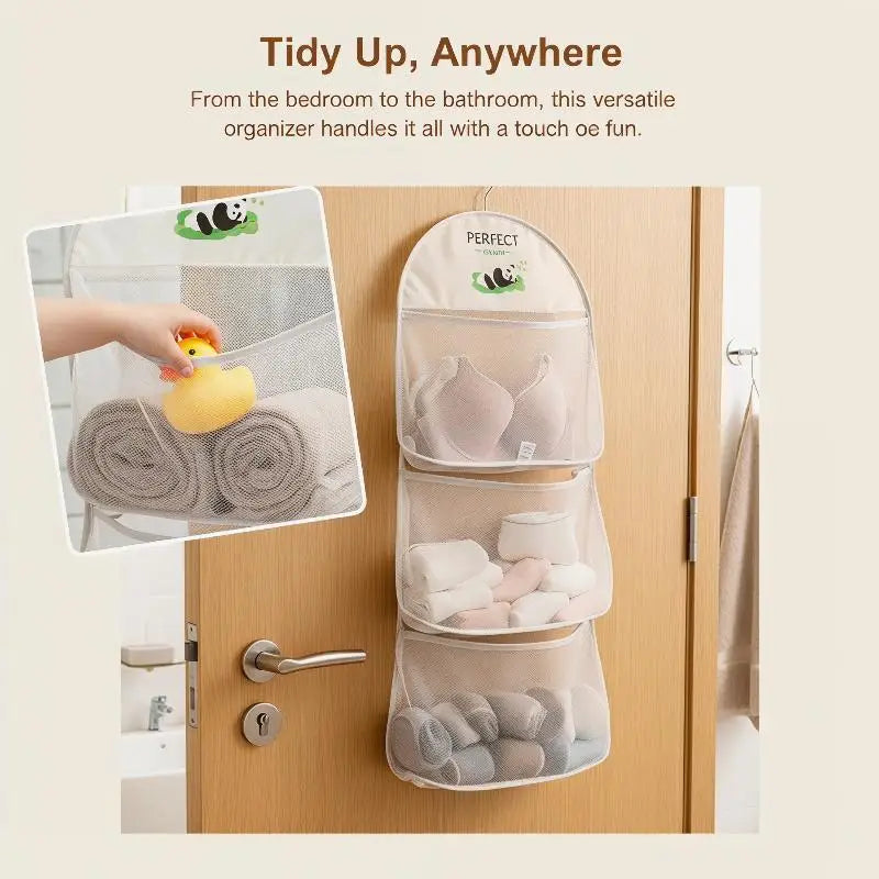 Single Double Three-layer Hanging Mesh Bag Closet Dormitory Net Qme