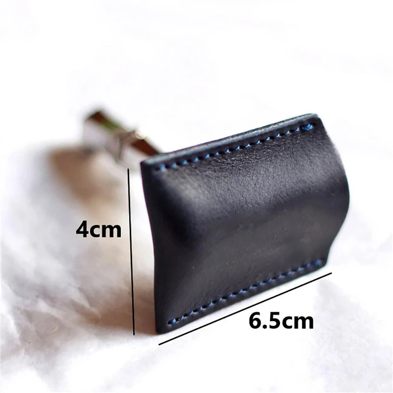Double Edge Safety Razor Head Sleeve Protective Case Leather Without Qme Black